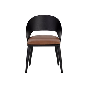 Dezirae Dining Chair - Black - Cognac Leather