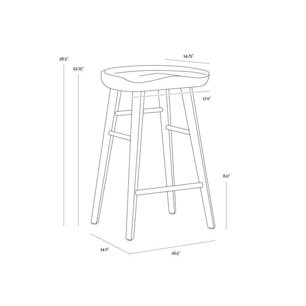 Dominic Counter Stool - Walnut