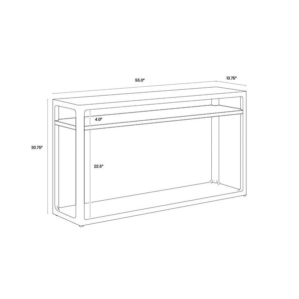 Doncaster Console Table - Smoke Grey