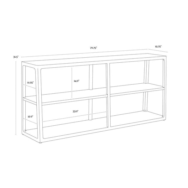 Doncaster Low Bookcase - Smoke Grey