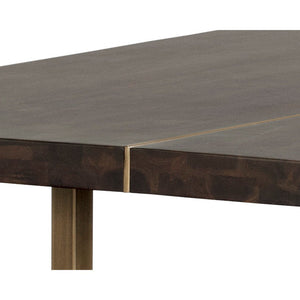Donnelly Dining Table - Antique Brass - Dark Mango - 95"