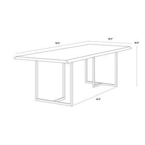 Donnelly Dining Table - Antique Brass - Dark Mango - 95"