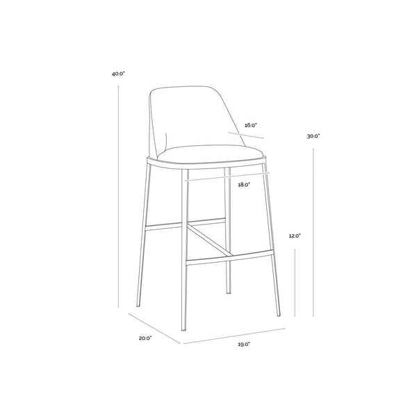 Dover Barstool - Napa Stone / Polo Club Stone