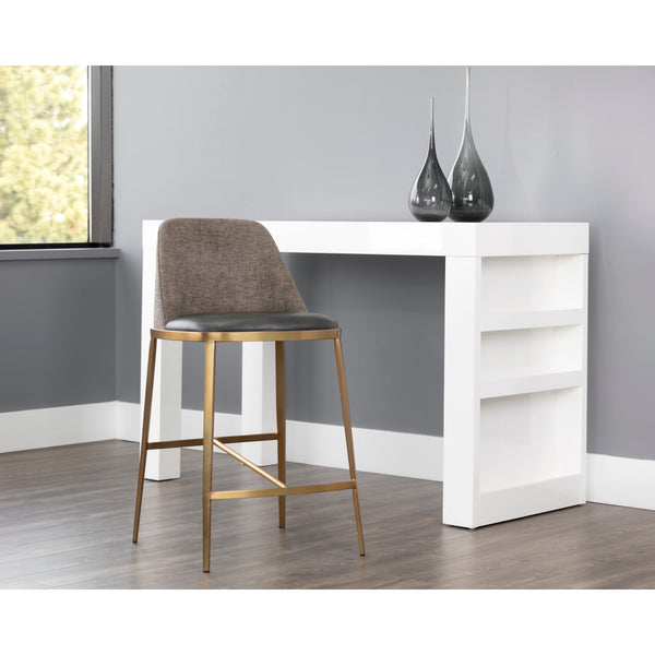 Dover Counter Stool - Bravo Portabella / Sparrow Grey