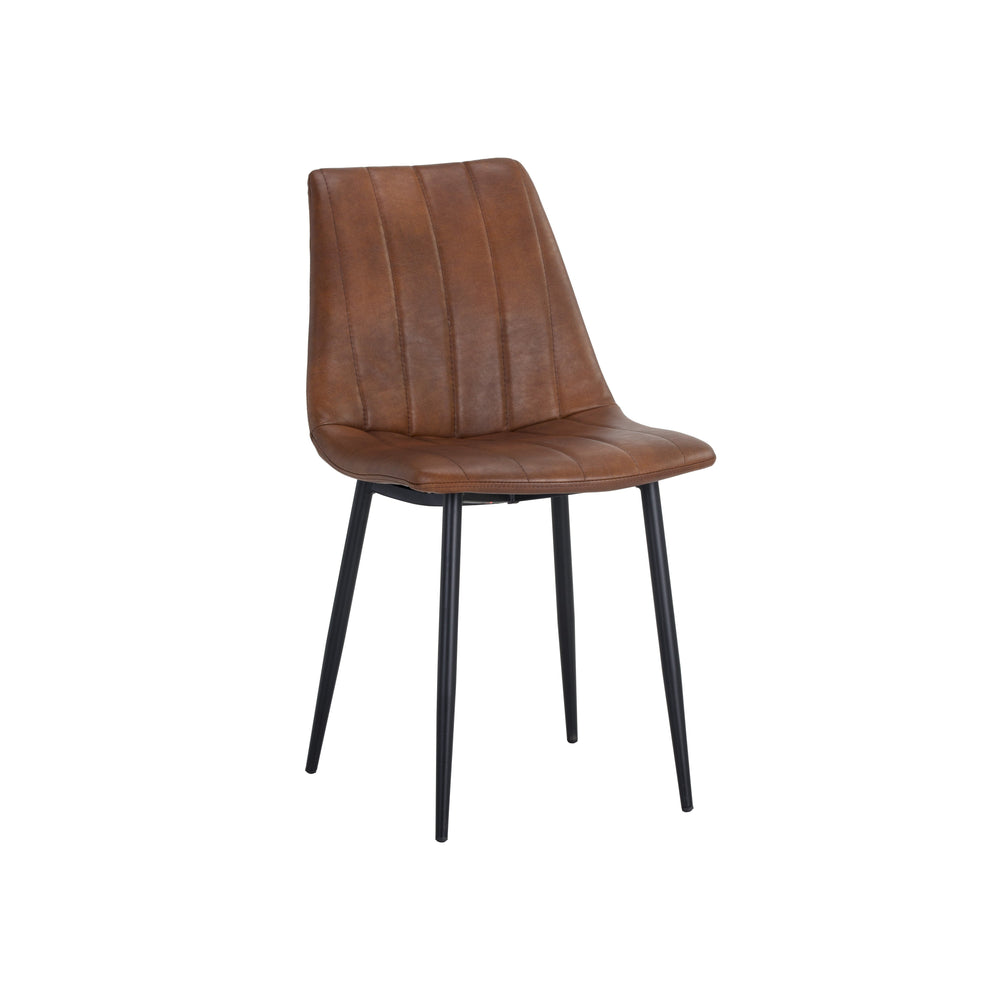 Drew Dining Chair - Black - Bravo Cognac