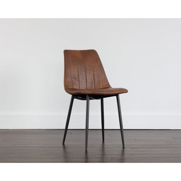 Drew Dining Chair - Black - Bravo Cognac