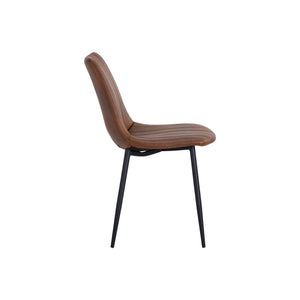 Drew Dining Chair - Black - Bravo Cognac