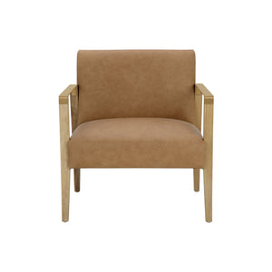 Earl Lounge Chair - Rustic Oak - Ludlow Sesame Leather