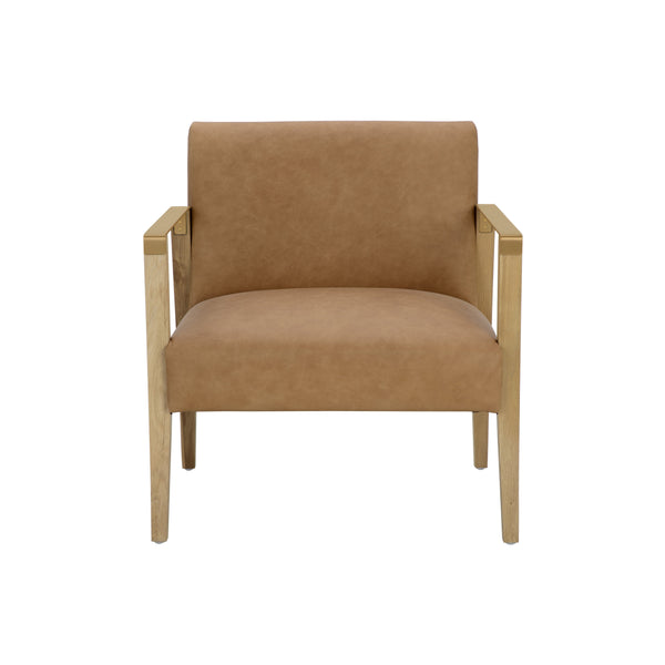 Earl Lounge Chair - Rustic Oak - Ludlow Sesame Leather