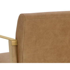 Earl Lounge Chair - Rustic Oak - Ludlow Sesame Leather