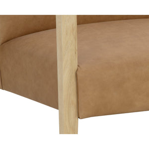 Earl Lounge Chair - Rustic Oak - Ludlow Sesame Leather