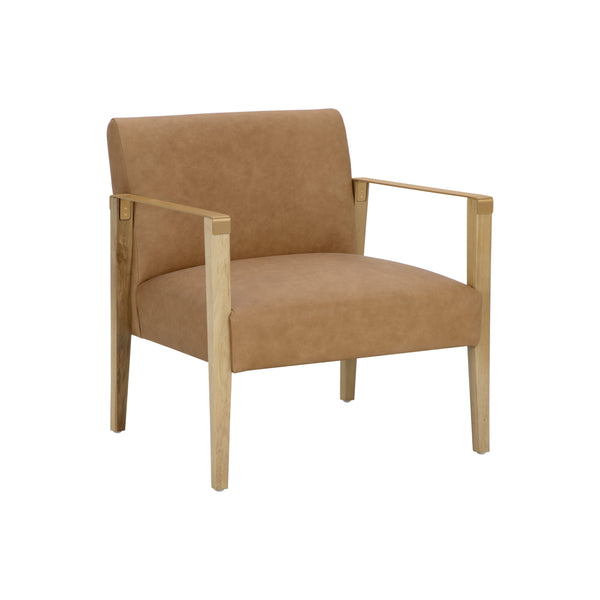 Earl Lounge Chair - Rustic Oak - Ludlow Sesame Leather