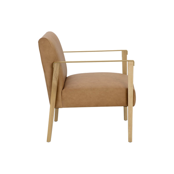 Earl Lounge Chair - Rustic Oak - Ludlow Sesame Leather