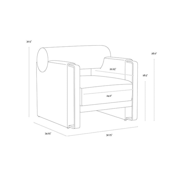 Edgar Lounge Chair - Bravo Black / Abbington Black
