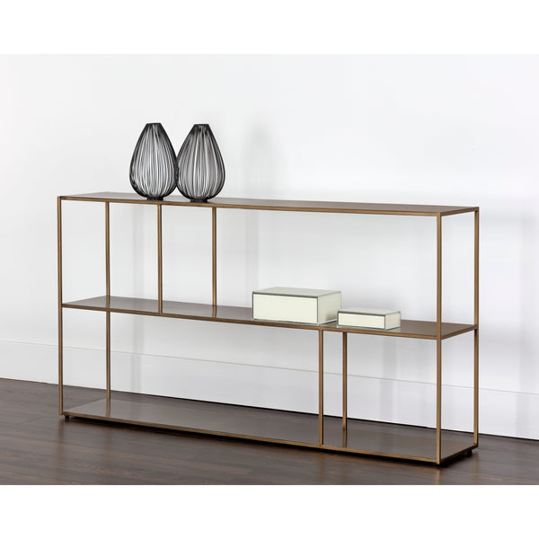 Eiffel Low Bookcase Large - Antique Brass