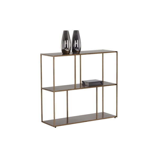 Eiffel Low Bookcase Medium - Antique Brass