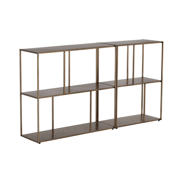 Eiffel Low Bookcase Medium - Antique Brass
