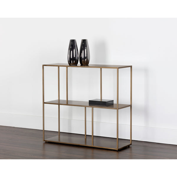 Eiffel Low Bookcase Medium - Antique Brass