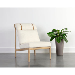 Elanor Lounge Chair - Light Oak - Altro White