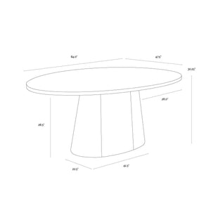 Elina Dining Table Oval - Light Oak - 84"