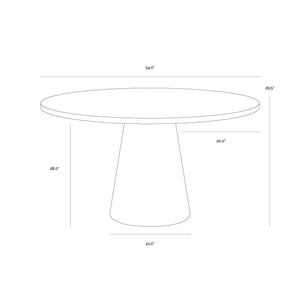 Elina Dining Table Round - Light Oak - 54"