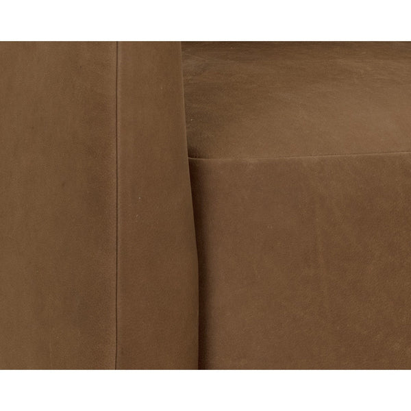 Emilie Swivel Lounge Chair - Nubuck Caramel Leather