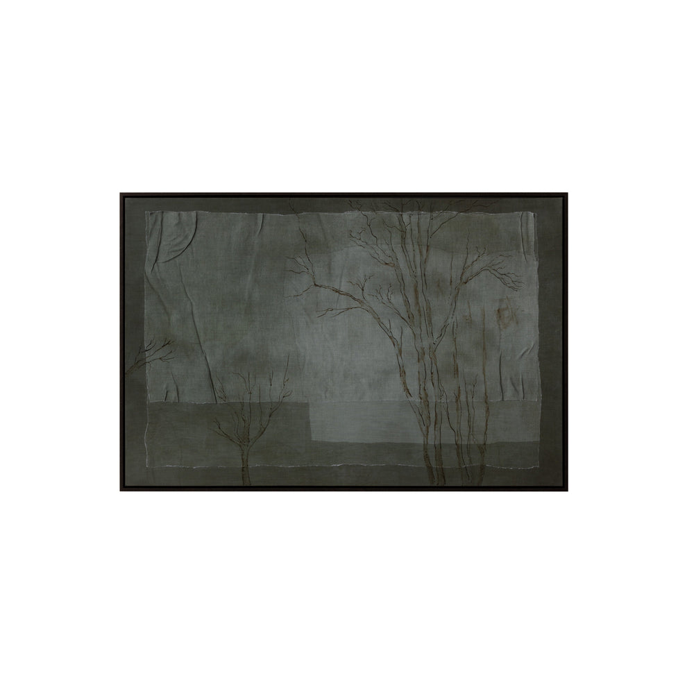 Enchanted Forest - 60" X 40" - Brown Floater Frame - Green