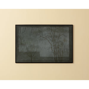 Enchanted Forest - 60" X 40" - Brown Floater Frame - Green