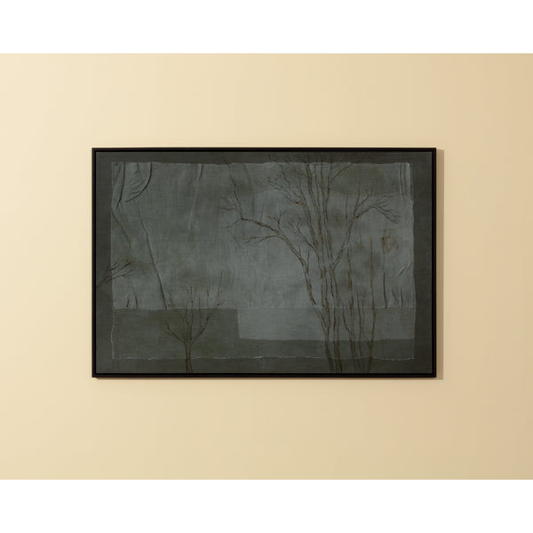 Enchanted Forest - 60" X 40" - Brown Floater Frame - Green