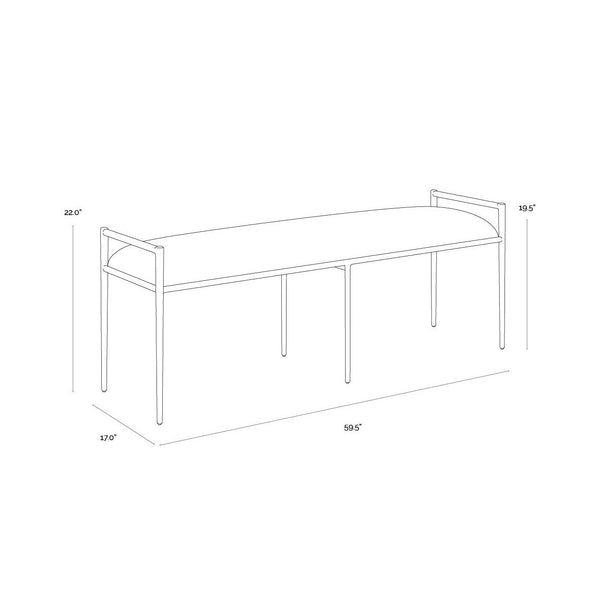 Esai Bench - Zenith Taupe Grey