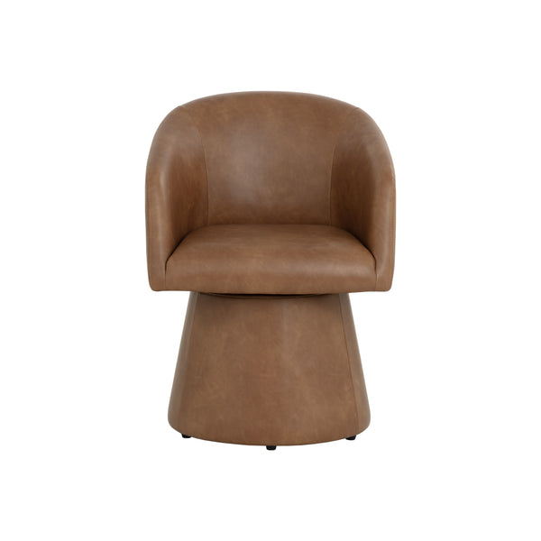 Etta Swivel Dining Armchair - Copley Cognac