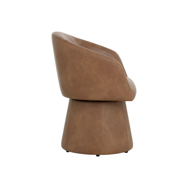 Etta Swivel Dining Armchair - Copley Cognac