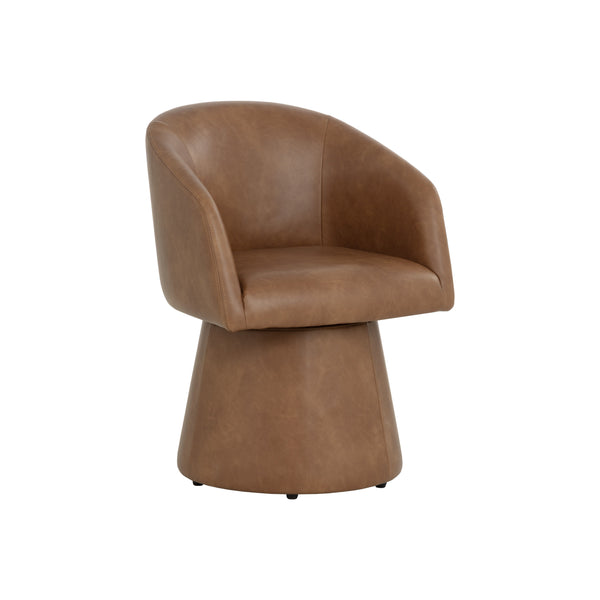 Etta Swivel Dining Armchair - Copley Cognac