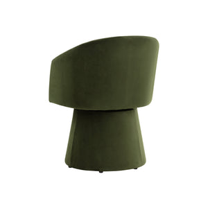 Etta Swivel Dining Armchair - Moss Green