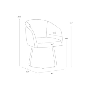 Etta Swivel Dining Armchair - Moss Green