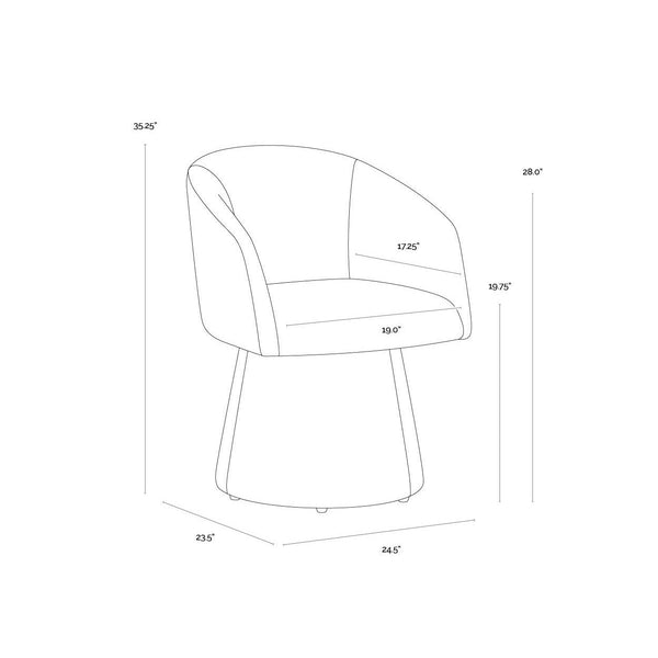 Etta Swivel Dining Armchair - Moss Green
