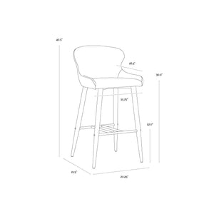 Evora Barstool - Milliken Cognac