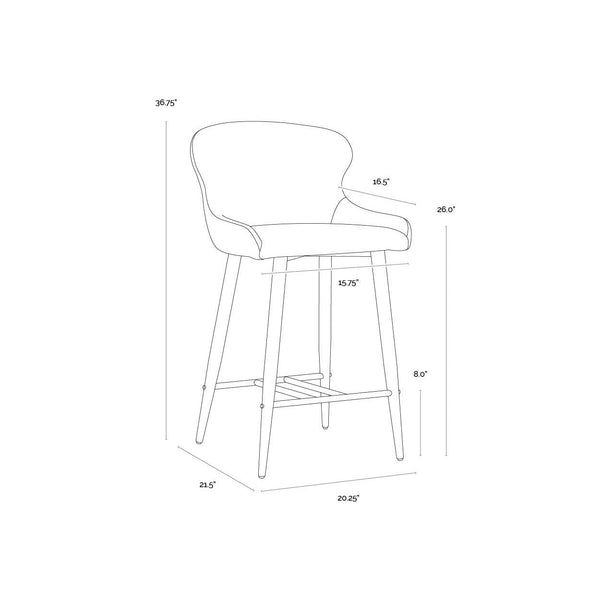 Evora Counter Stool - Bravo Black