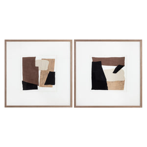 Family Dynamics I - 40" X 40" - Dark Brown Frame
