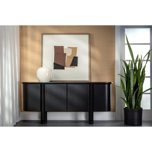 Family Dynamics I - 40" X 40" - Dark Brown Frame