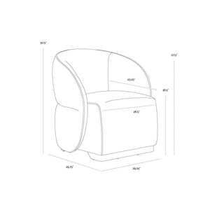 Fatina Lounge Chair - Abbington Black / Vera White Pepper