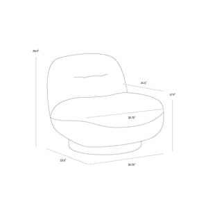 Franze Swivel Lounge Chair - Merino Pearl