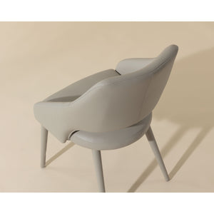 Galen Dining Armchair - Linea Light Grey Leather