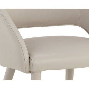 Galen Dining Armchair - Linea Light Grey Leather