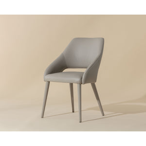 Galen Dining Armchair - Linea Light Grey Leather