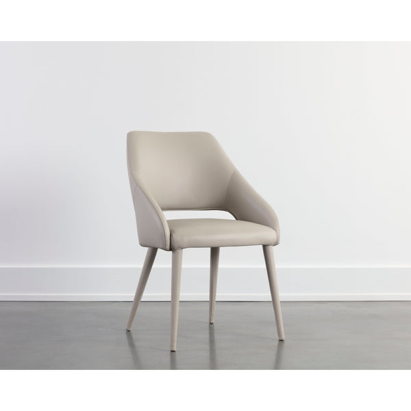 Galen Dining Armchair - Linea Light Grey Leather