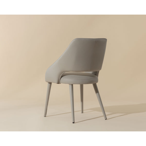 Galen Dining Armchair - Linea Light Grey Leather