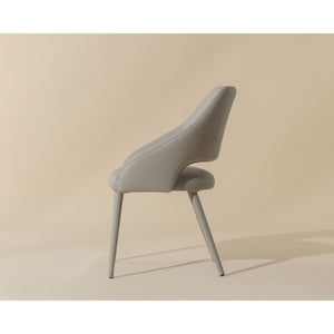 Galen Dining Armchair - Linea Light Grey Leather
