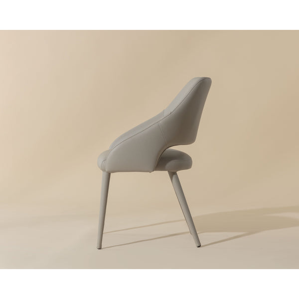 Galen Dining Armchair - Linea Light Grey Leather