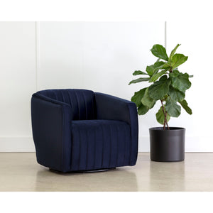 Garrison Swivel Lounge Chair - Abbington Navy
